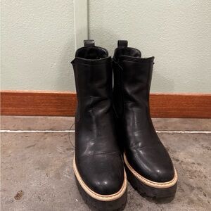 Dolce Vita Black Ankle Boots with Tan Sole